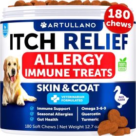 Dog Allergy Relief Chews Itching Skin Relief for Dogs Fish Oil Omega 3 Seasonal Allergies Pills Skin & Coat Anti ItchHot Spots Treatment Canine Immune