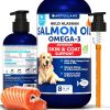 Salmon Oil for Dogs Omega 3 for Dogs 8 FL OZ Wild Alaskan Salmon Fish Oil Natural EPA & DHA Fatty Acids for Skin & Coat Allergy Joint & Bone Health Li