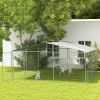 Outdoor Dog Kennel Galvanized Steel Fence with Cover Secure Lock Mesh Sidewalls for Backyard 15' x 15' x 7.5'