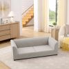 Comfortable Oversized Pet Sofa for Medium/Large Dogs - Modern Rectangular Design with Backrest, Armrests & Soft Cushion -Beige(56.5"*26"*17")