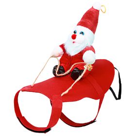Pet Christmas Costumes Red Winter Coat for Dog Riding Santa Claus with Bell Clothes New Year Outfit Cosplay Costumes Party Dress Up For Cats (Option: othesL)