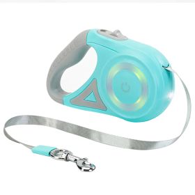 16FT Retractable Dog Leash Extendable Pet Leash Dog Walking Leash with Flashlight RGB Light 2 Rolls of Waste Bags Dispenser Fit for 66-110lbs (Option: hGreen)