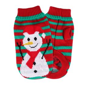 Pet Christmas Turtleneck Sweater Dog Cat Christmas Clothes Snowman Stripes Costume Winter Holiday Sweater for Small Medium Kitten Puppy Cats Dogs (Option: owman_M)