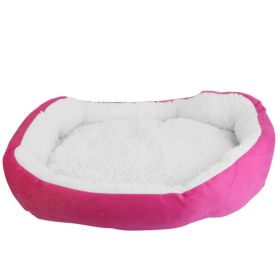 Pet Dog Bed Soft Warm Fleece Puppy Cat Bed Dog Cozy Nest Sofa Bed Cushion For S/M Dog (Option: edPink)