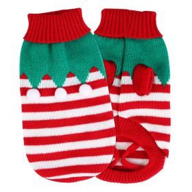 Pet Christmas Turtleneck Sweater Dog Cat Christmas Clothes Snowman Stripes Costume Winter Holiday Sweater for Small Medium Kitten Puppy Cats Dogs (Option: ball_XL)