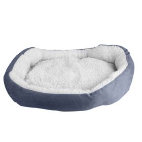 Pet Dog Bed Soft Warm Fleece Puppy Cat Bed Dog Cozy Nest Sofa Bed Cushion For S/M Dog (Option: edGrey)