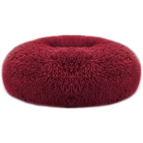 Pet Dog Bed Soft Warm Fleece Puppy Cat Bed Dog Cozy Nest Sofa Bed Cushion For S/M Dog (Option: dRed_M)