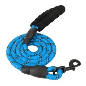 5FT Dog Leash Dog Training Walking Lead w/ Foam Handle Highly Reflective Treads Strong Nylon Dog Rope For Small Medium Dogs (Option: shBlue)