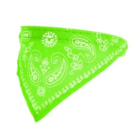 Adjustable Bandana Leather Pet Collar Triangle Scarf (Option: Green_S)
